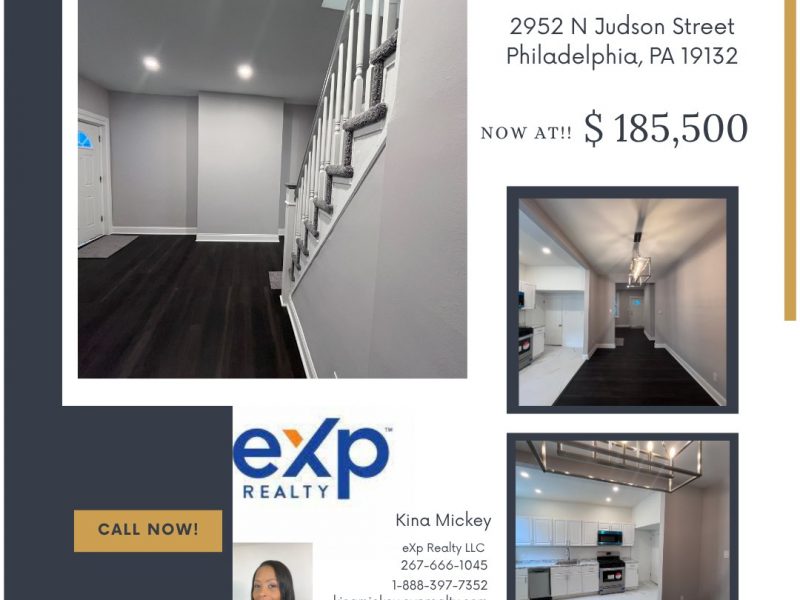 Beautiful Newly Renovated Home for Sale in Philadelphia ONLY $185K